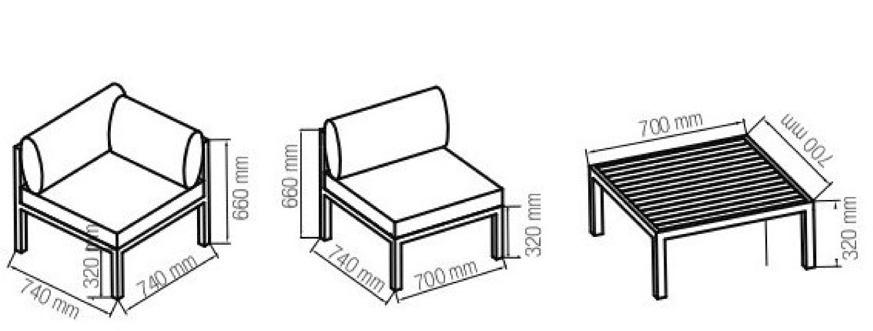 Sohvasetti Cello Module 6-osainen