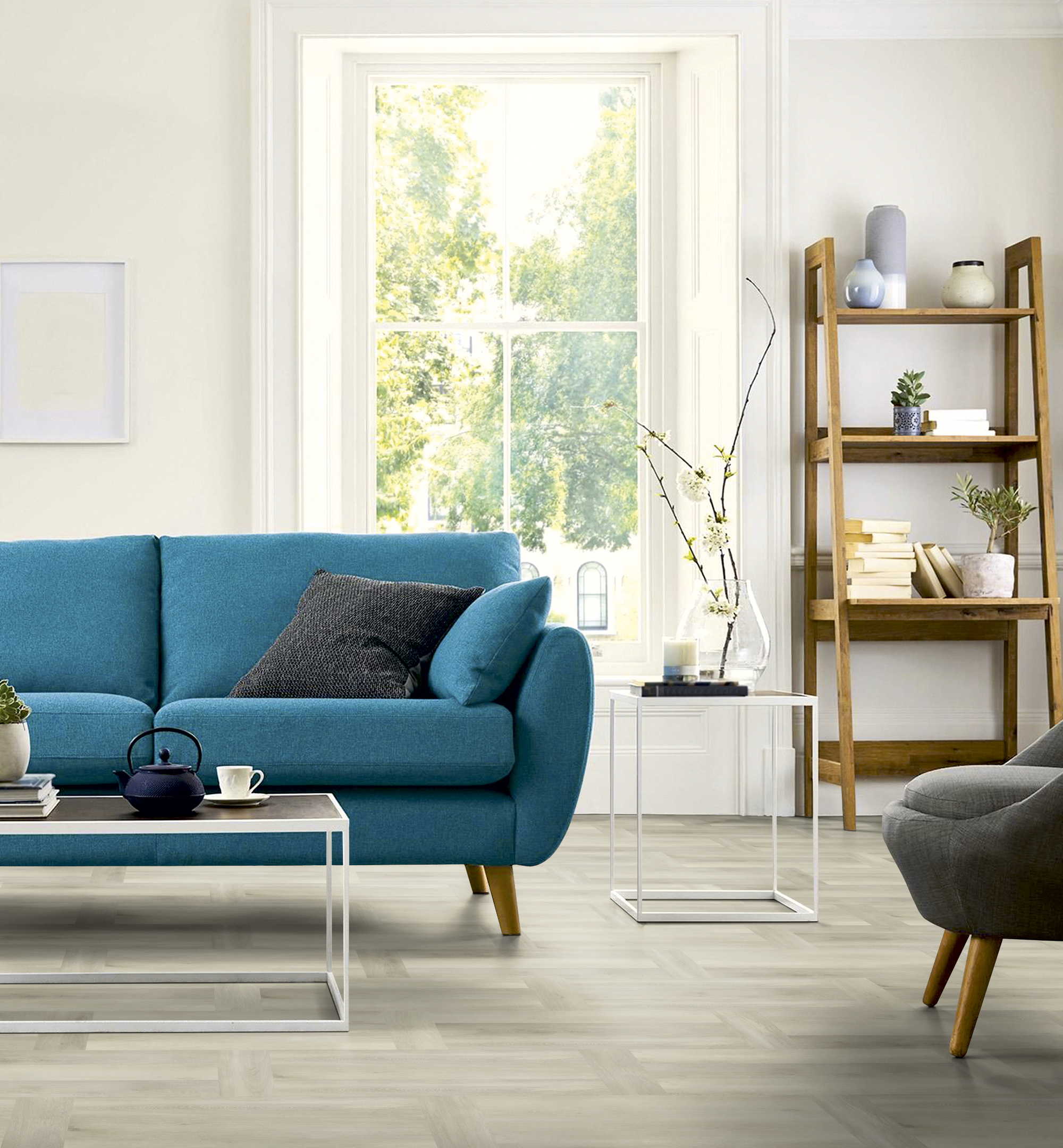 Vinyylilankku Cello Basket Weave Washed Ivory KL33 8,5mm 1,711m²