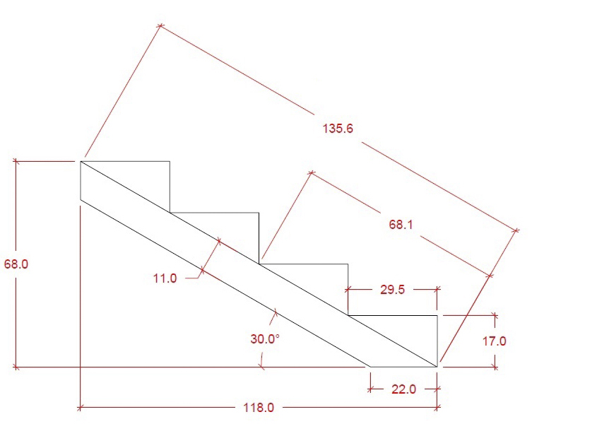 Porrasrunko FXA 4 askelmaa 170/295mm