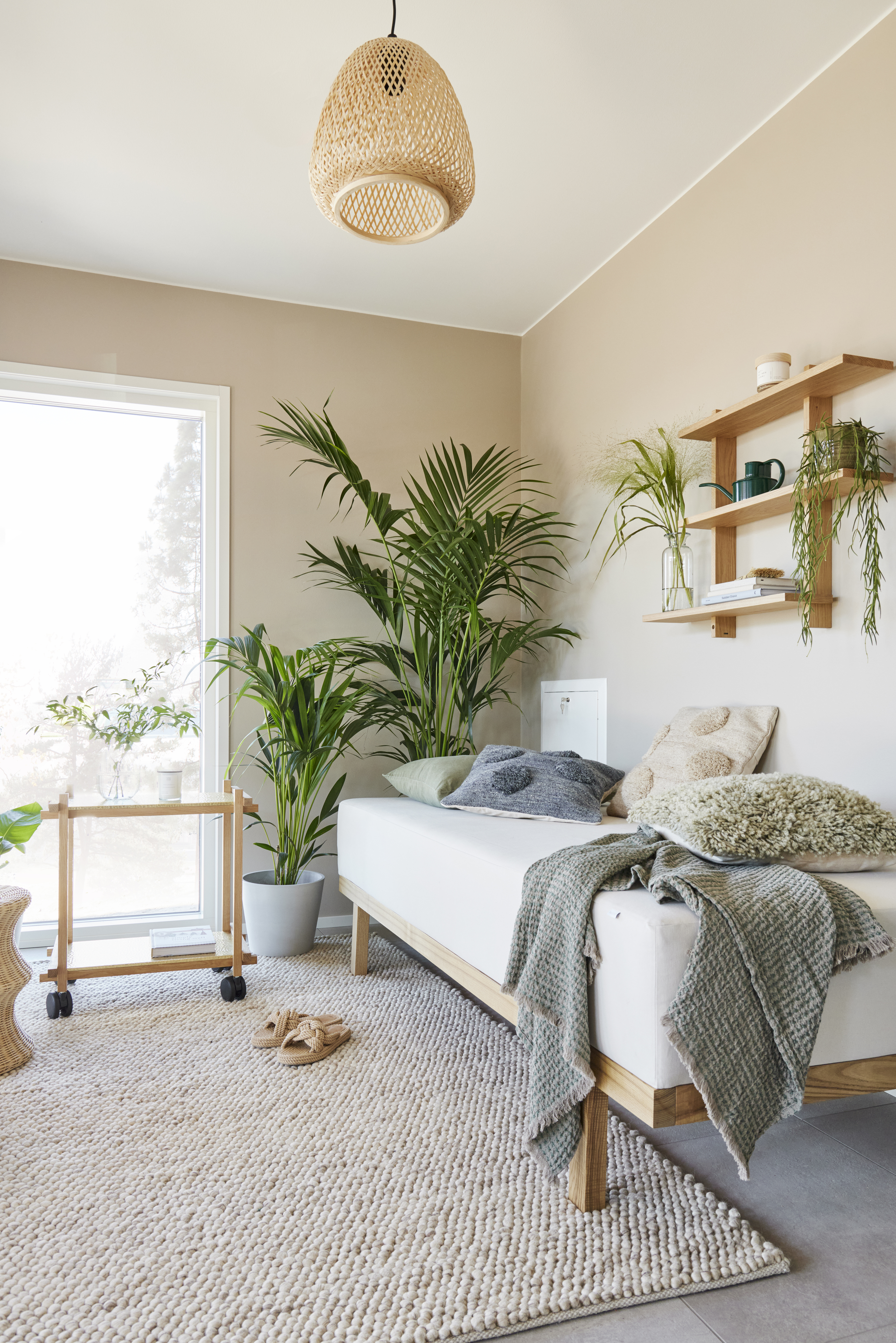 Villamatto Cello Pompula 160x230cm luonnonvalkoinen