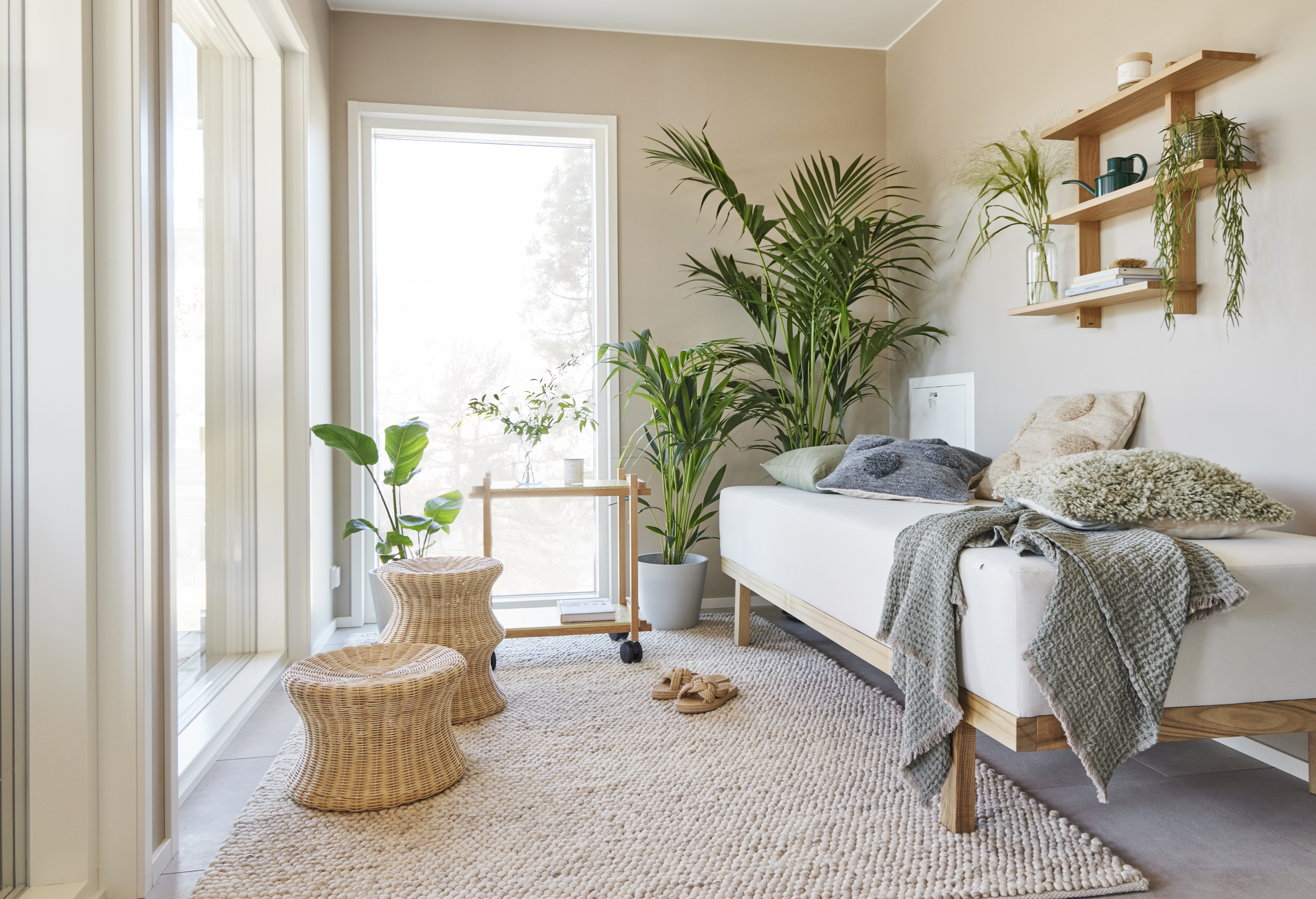 Villamatto Cello Pompula 160x230cm luonnonvalkoinen