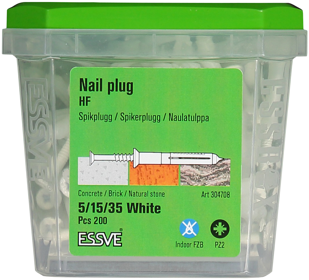 Spikplugg Essve 5X35 Vit 200St - K-Rauta