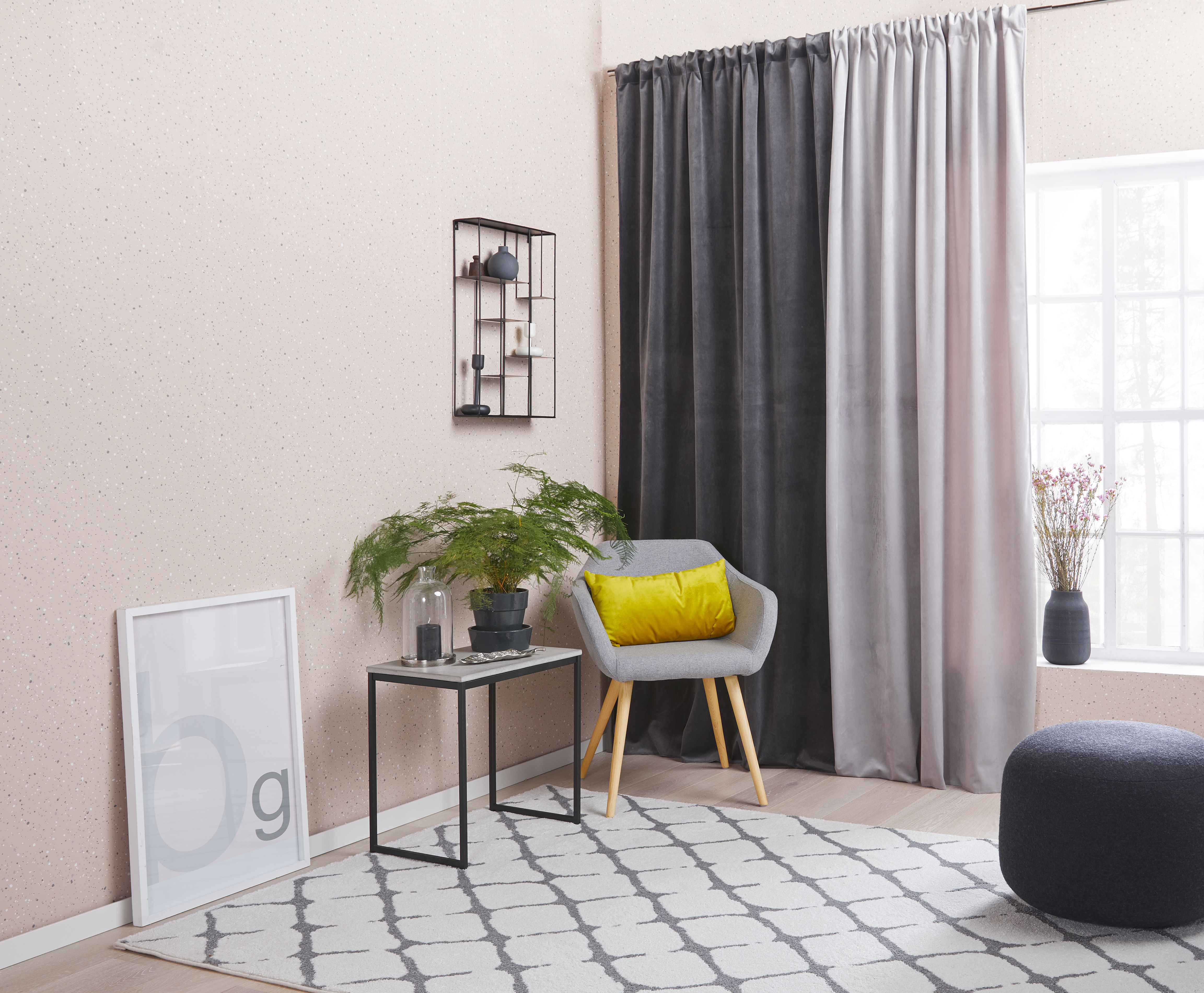 Valmisverho Cello Velvet tummanharmaa 140x240cm