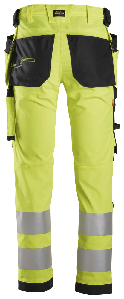 Housut Snickers Hi-Vis 6243-6604 huomiokeltainen-musta koko 50