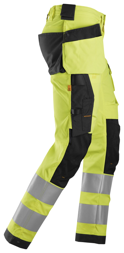 Housut Snickers Hi-Vis 6243-6604 huomiokeltainen-musta koko 50