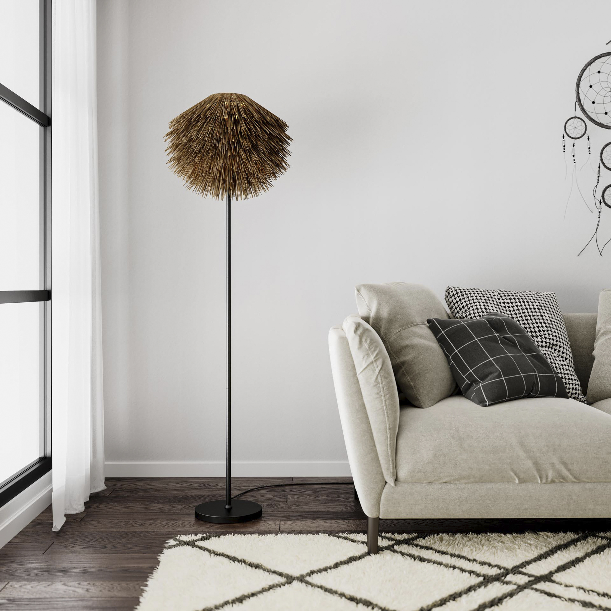 Lattiavalaisin By Rydéns Bali musta/luonnonvärinen