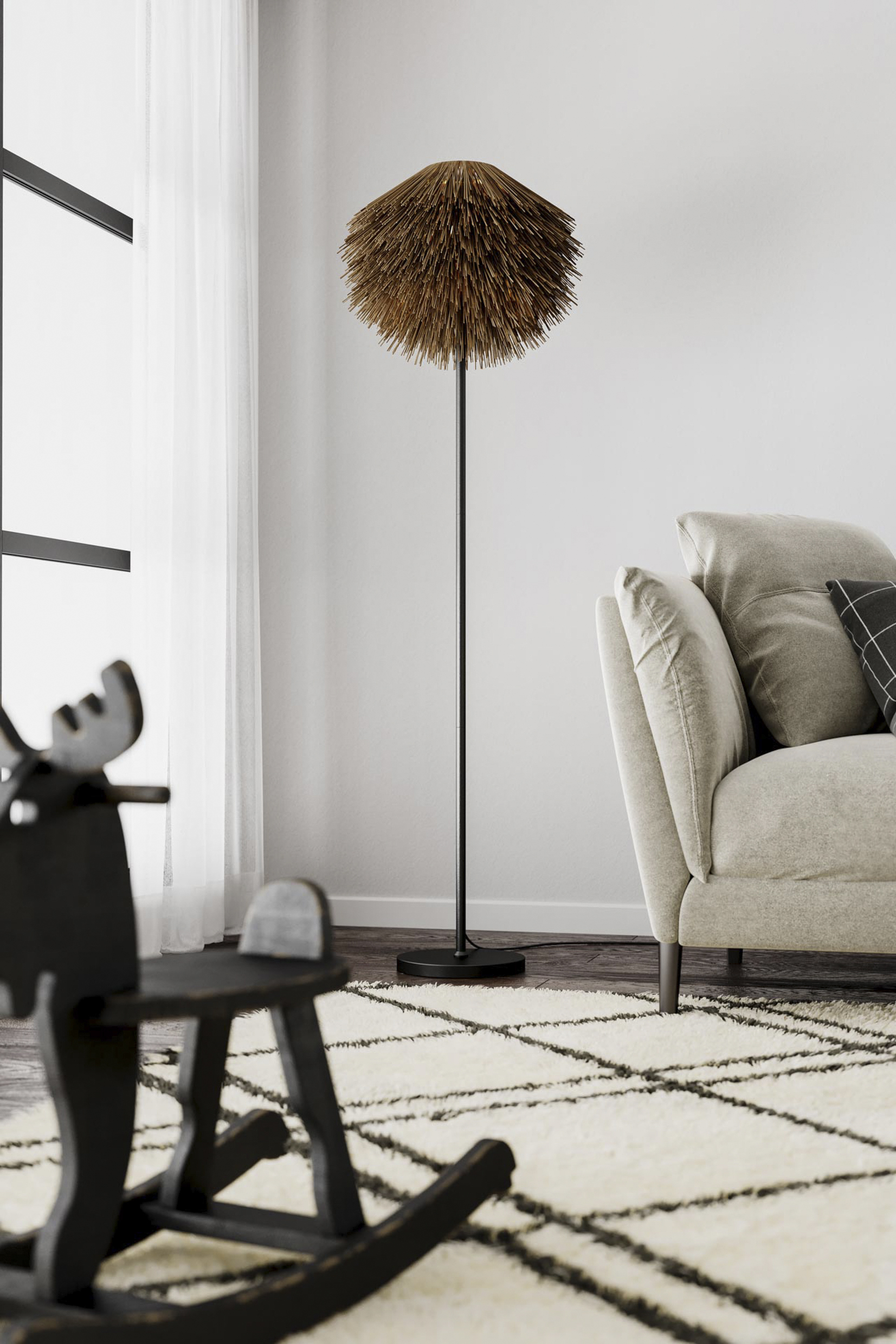 Lattiavalaisin By Rydéns Bali musta/luonnonvärinen