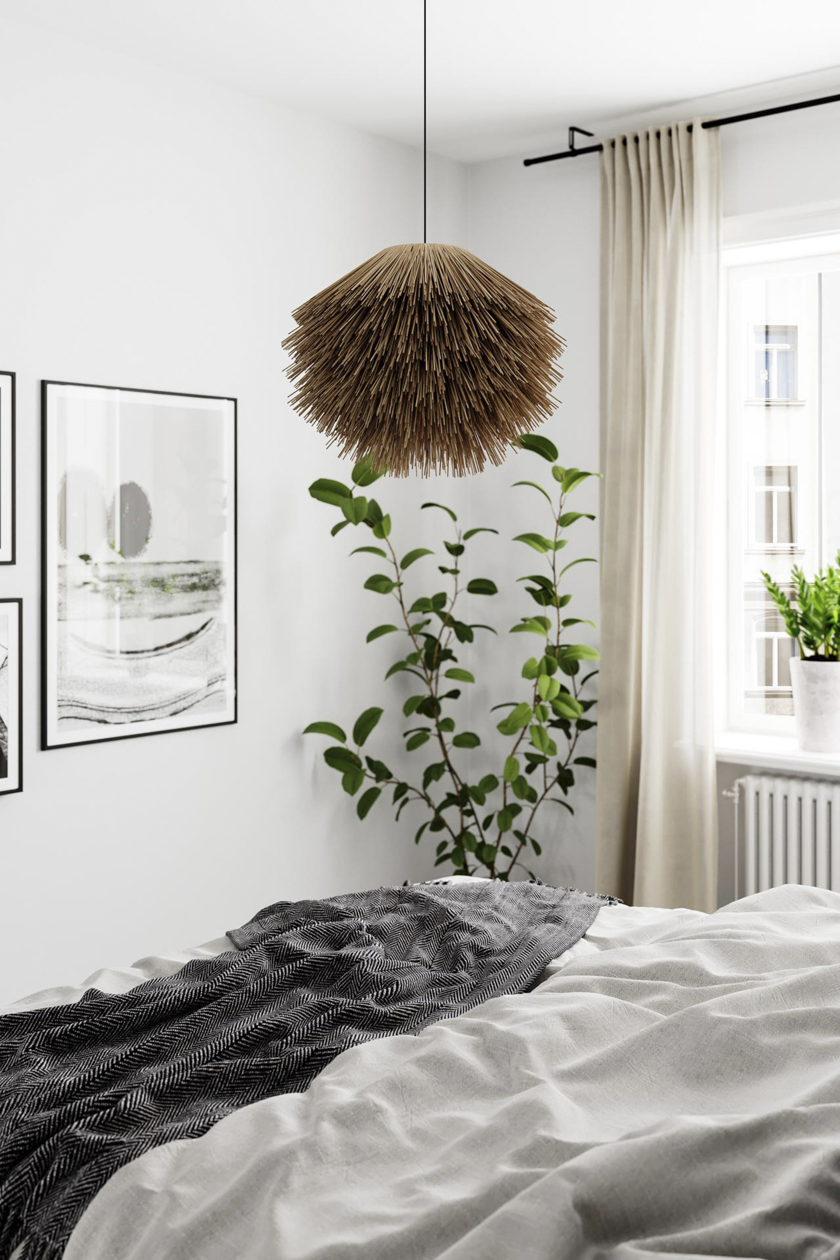 Riippuvalaisin By Rydéns Bali musta/luonnonvärinen