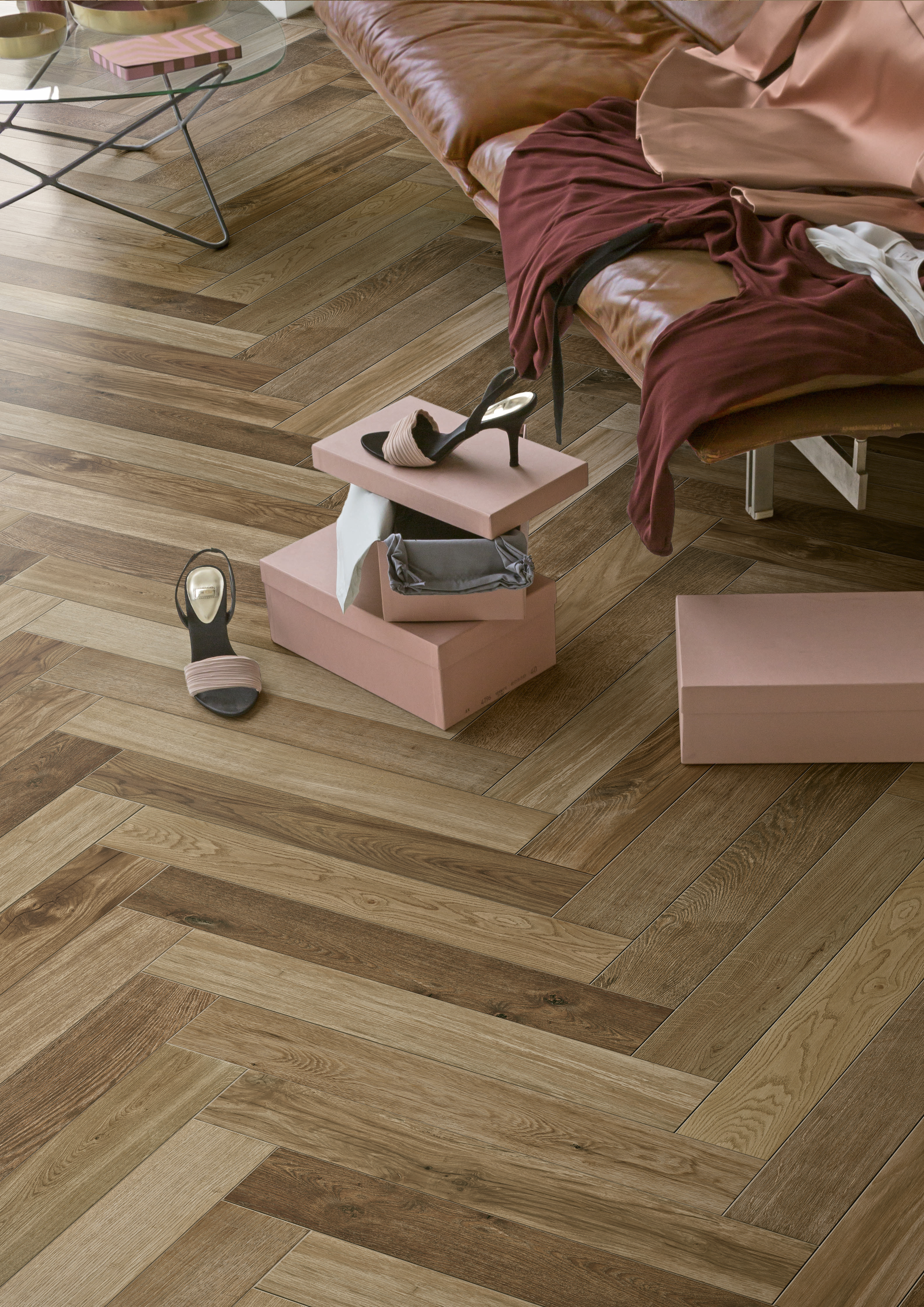 Lattialaatta Cello Treverkfusion 10x70 pakkasenkestävä ruskea 1,19m²