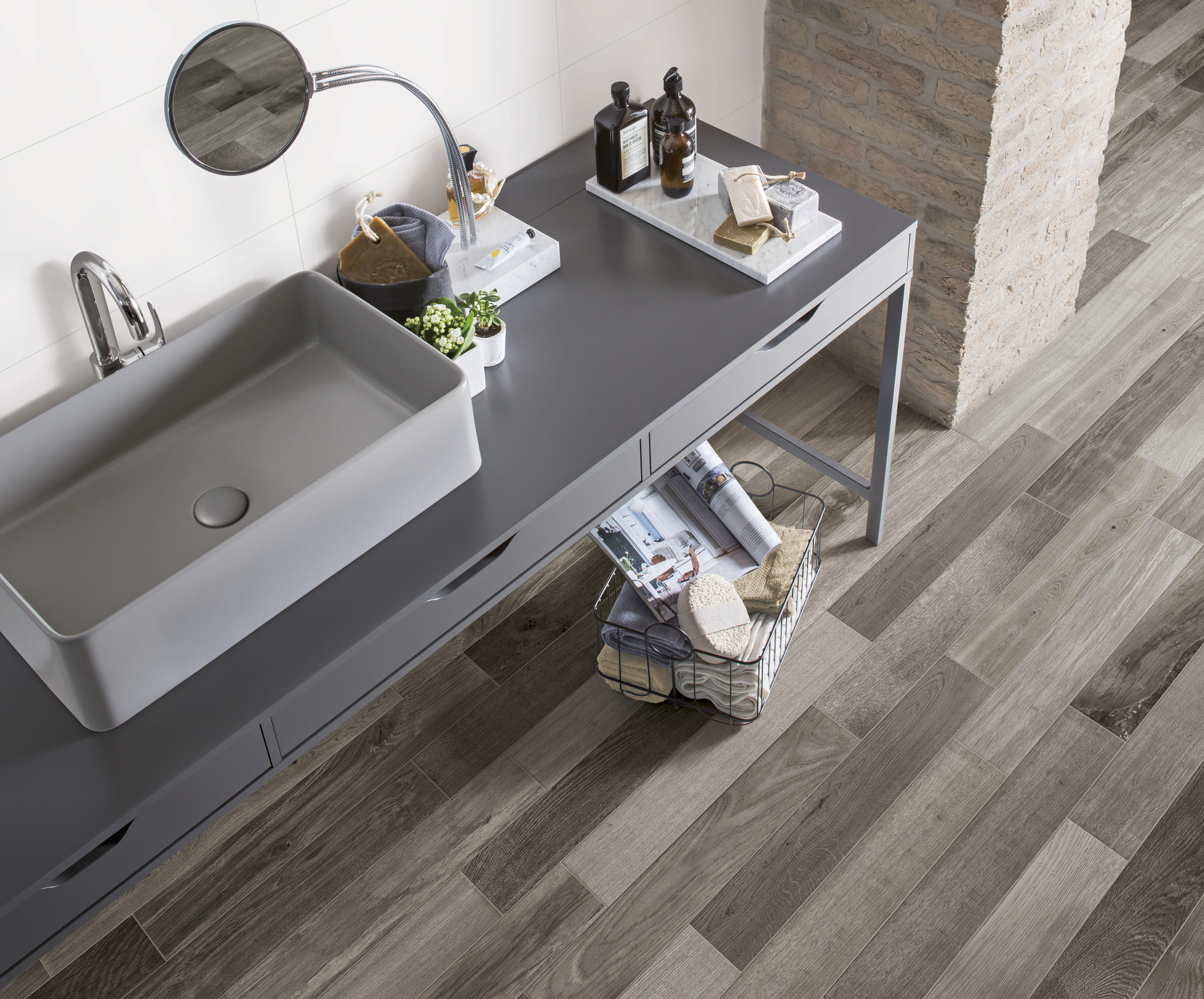 Lattialaatta Cello Treverkfusion 10x70 pakkasenkestävä harmaa 1,19m²