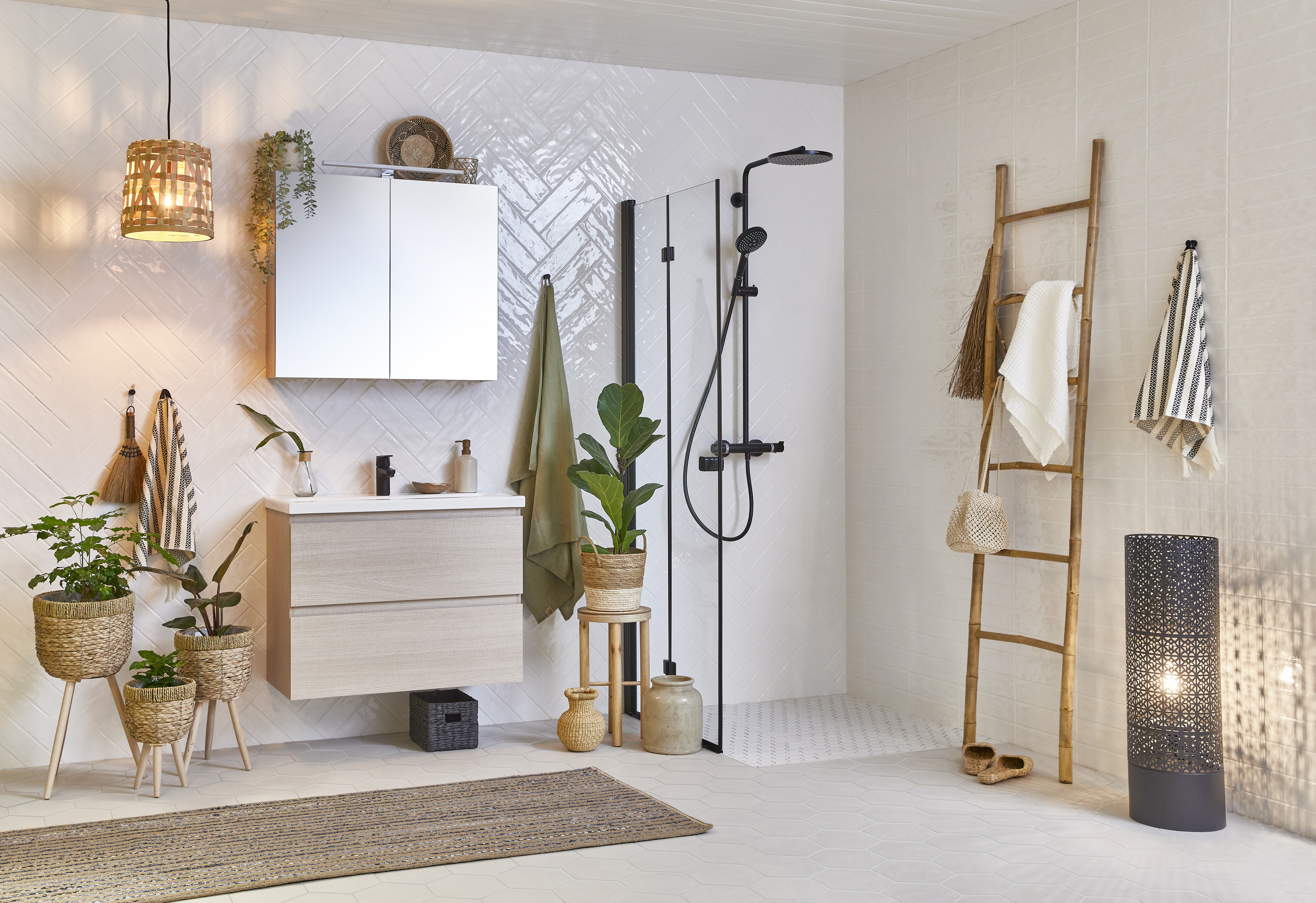 Lattialaatta Cello Hexatile Cement 17,5x20 pakkasenkestävä valkoinen 0,7m²