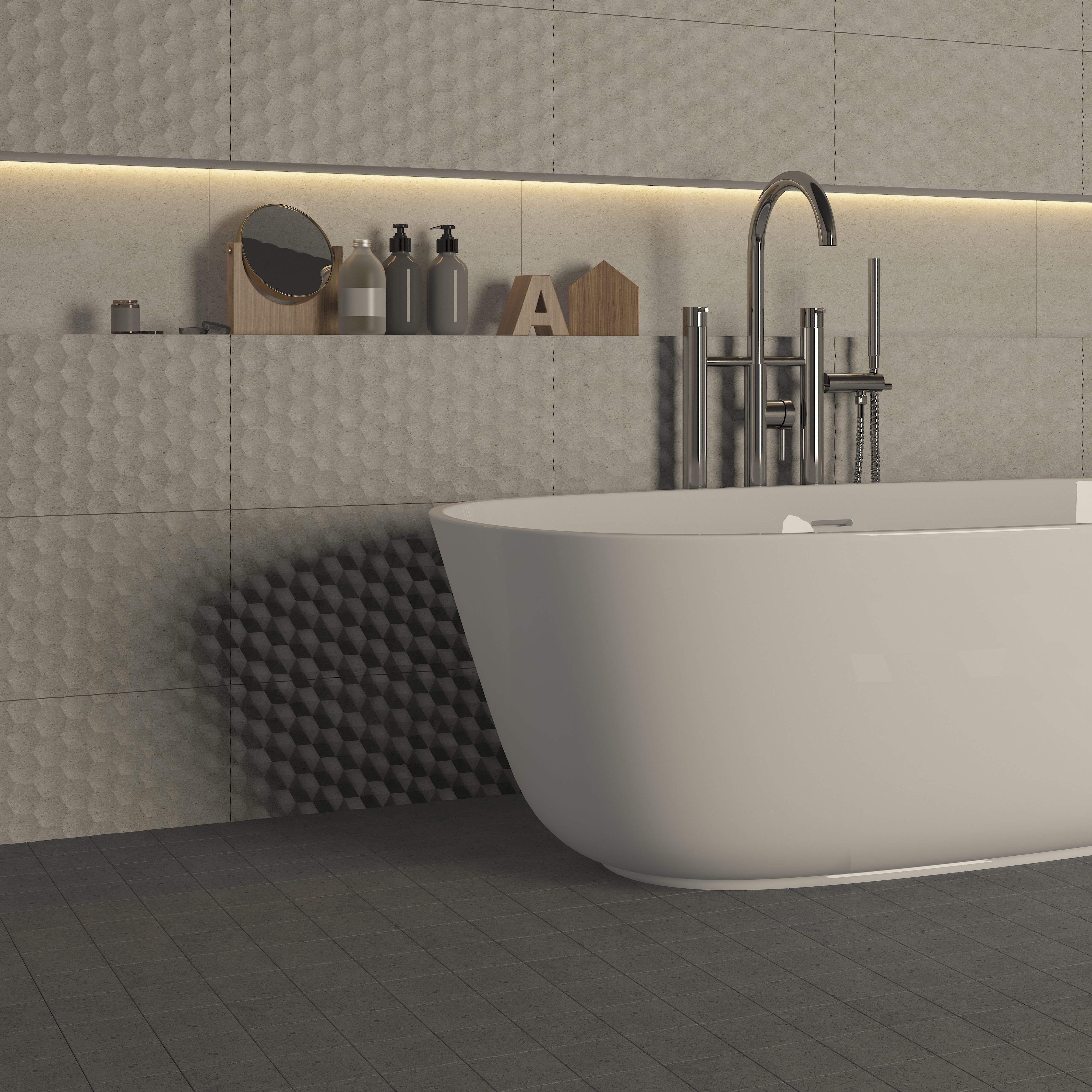 Seinälaatta Cello Uma Decor 30x60 harmaa matta rektifioitu 1,08m²