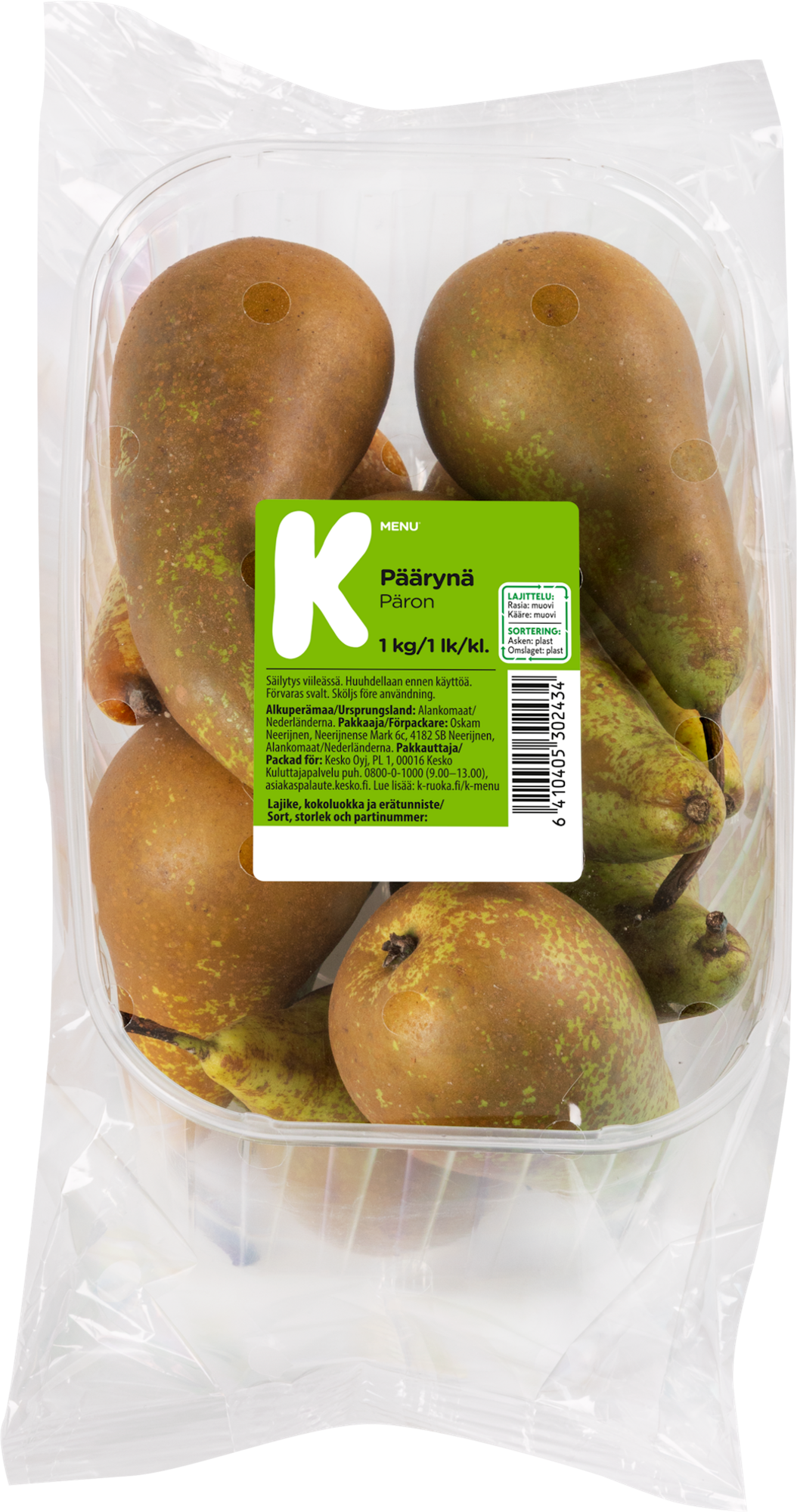 K-Menu päron 1kg 1:a klass