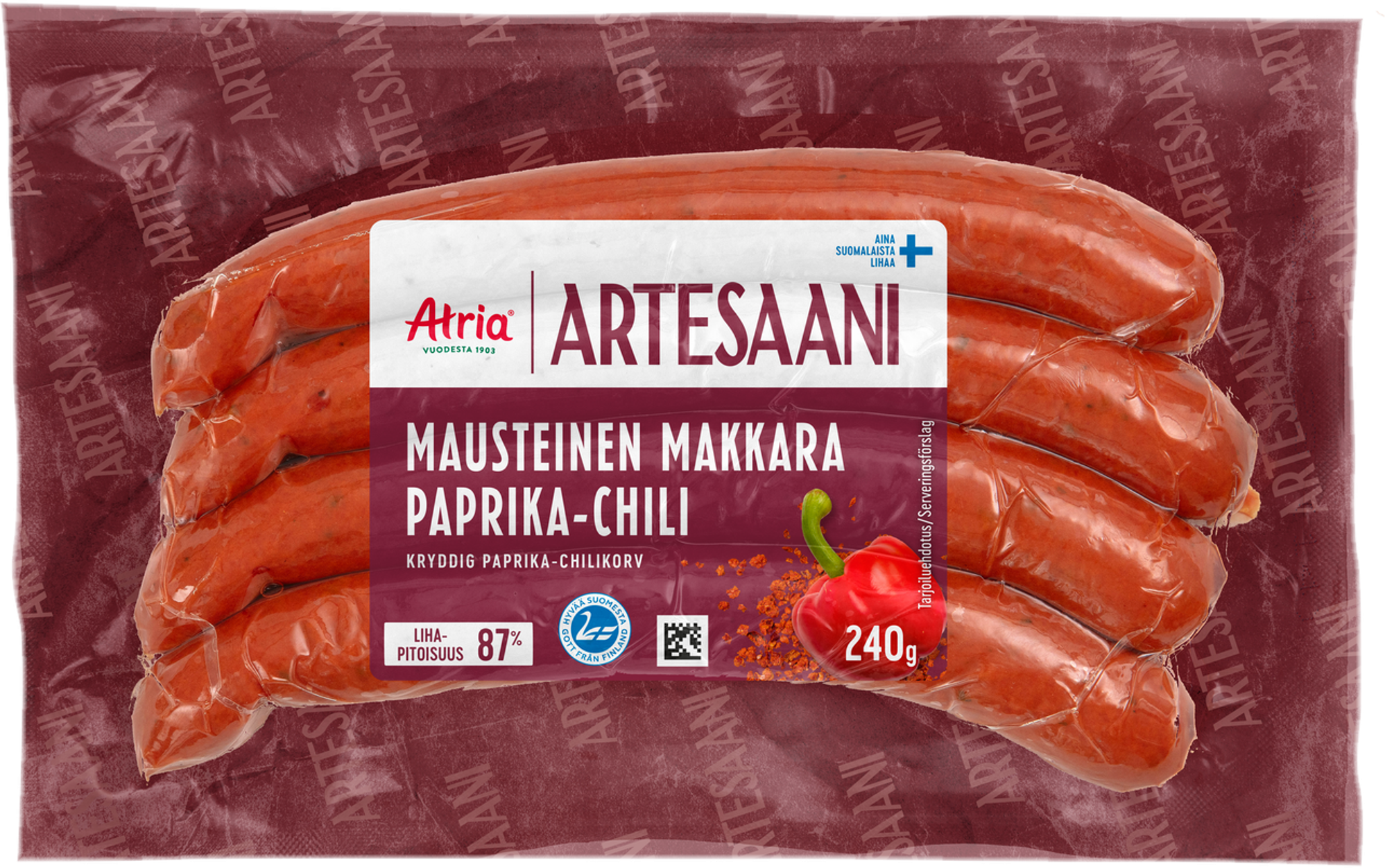 Atria Artesaani Kryddig Paprika-Chili Korv 240g
