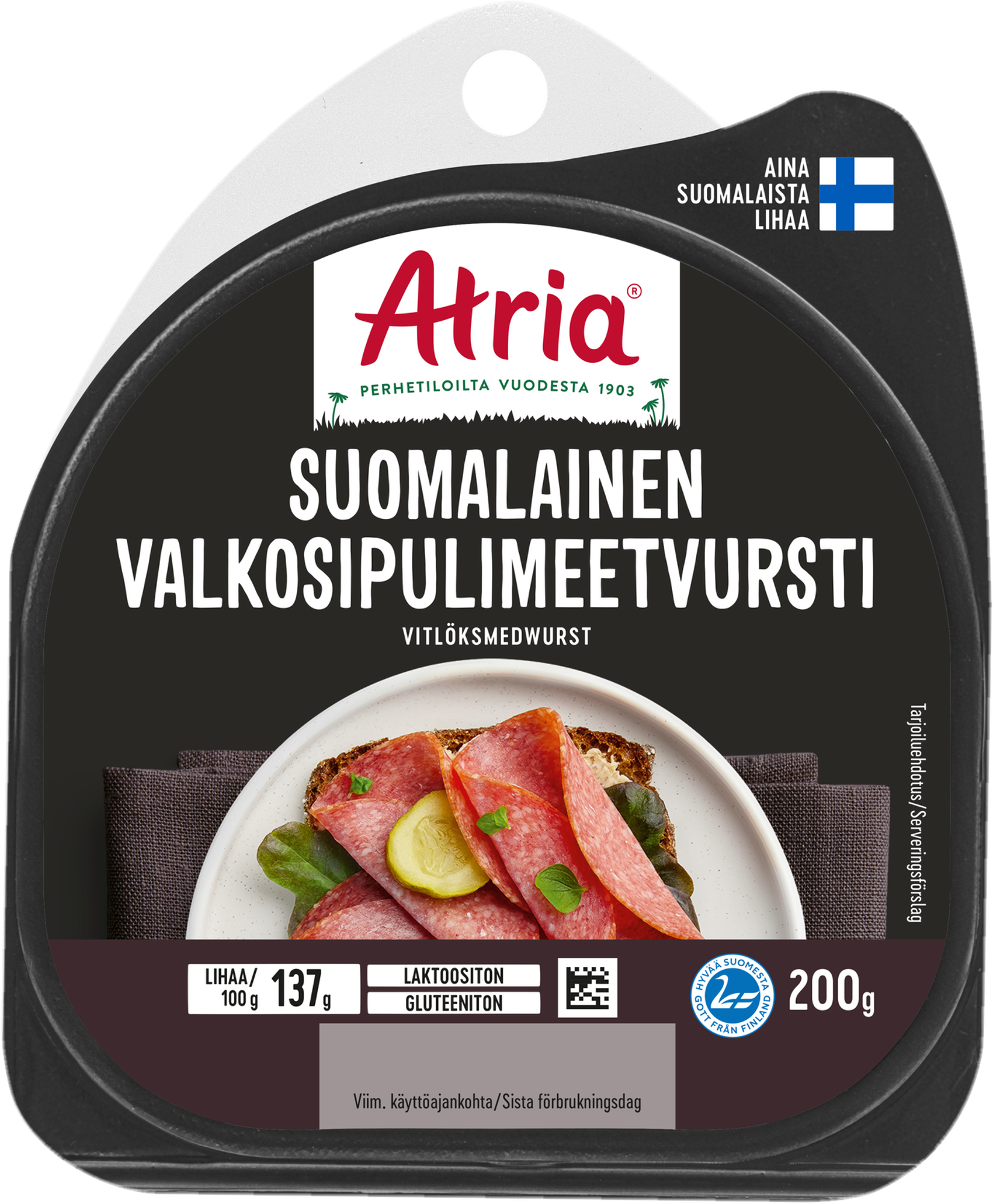 Atria Finländsk Vitlöksmedwurst 200g