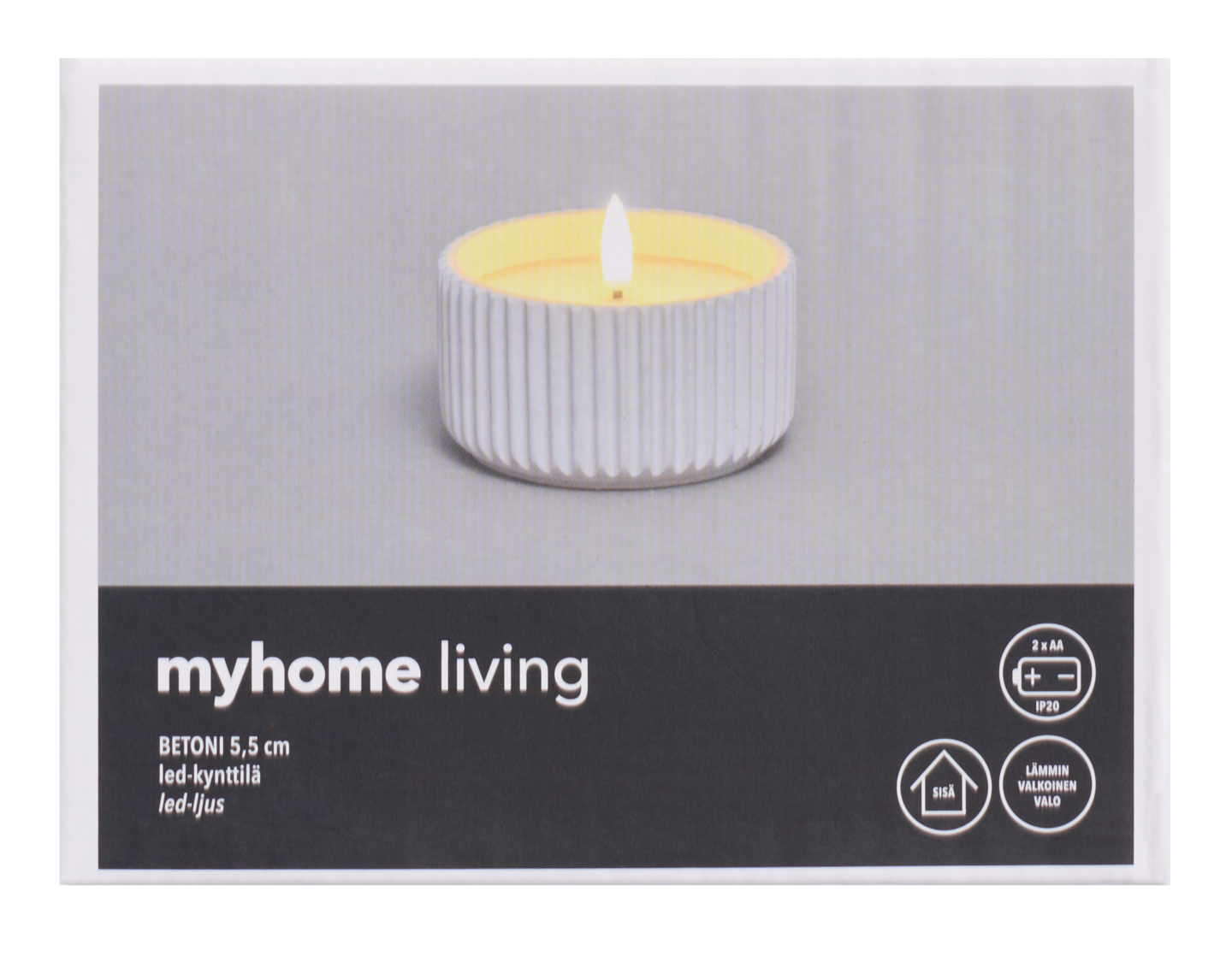 myhome Betoni led-kynttilä 5,5 cm