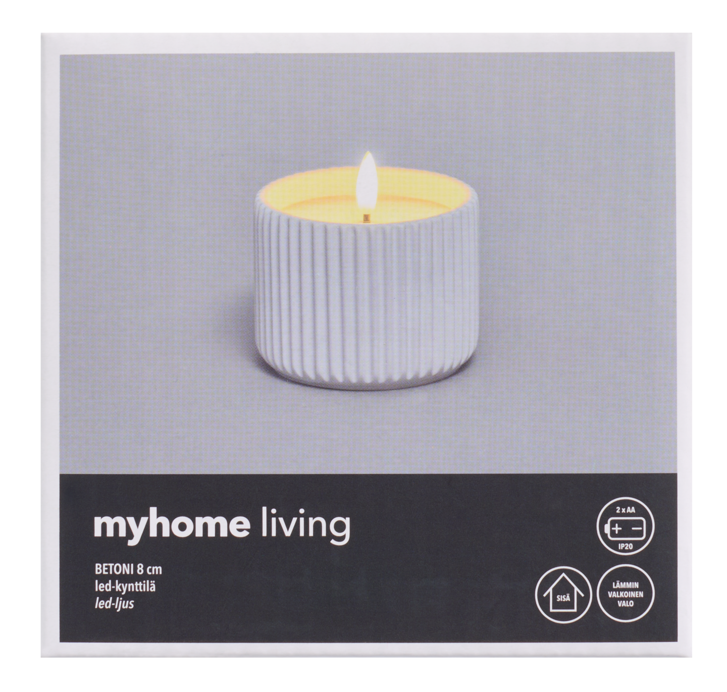 myhome Betoni led-kynttilä 8 cm