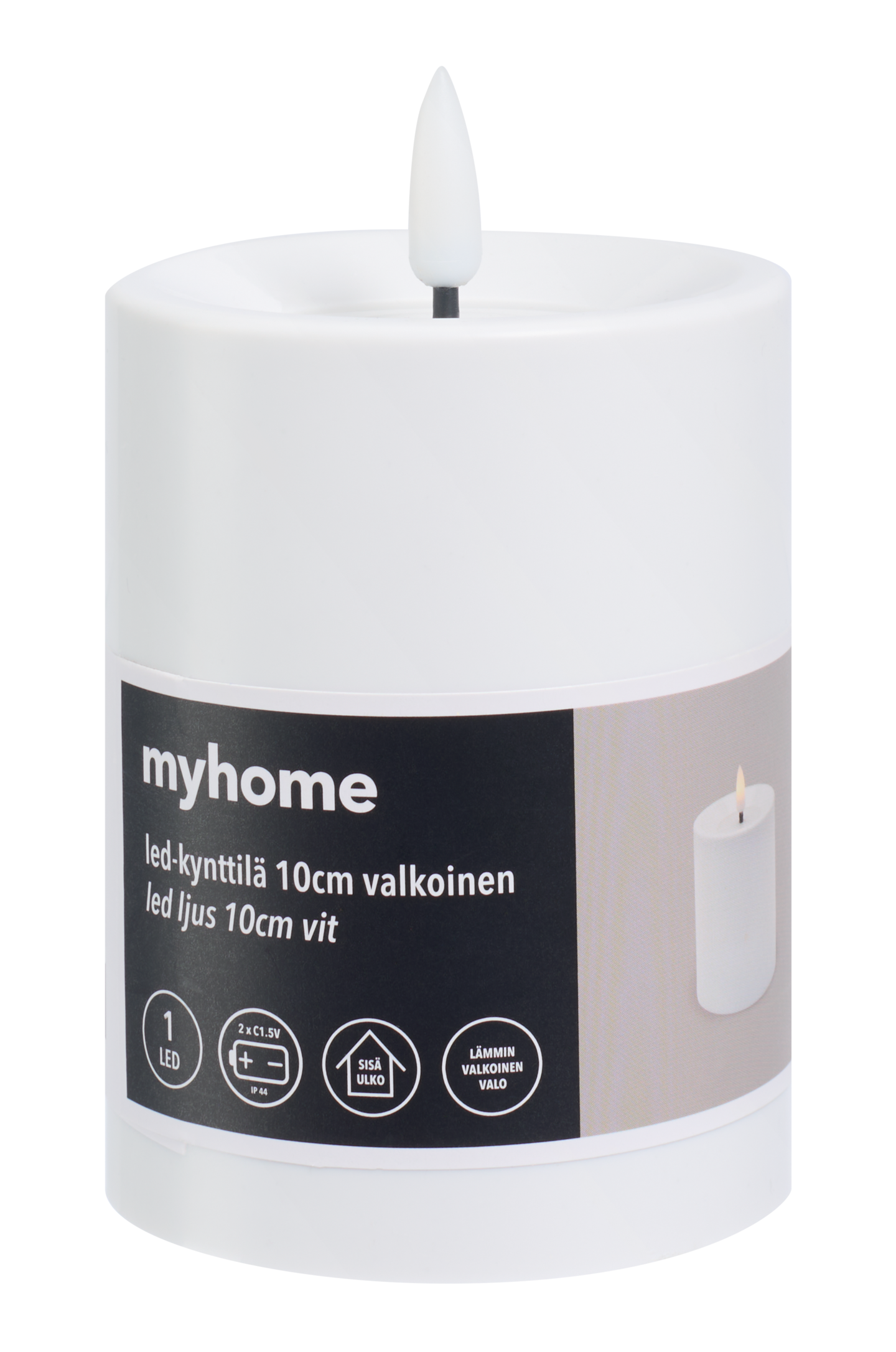 myhome led-kynttilä 10 cm valkoinen