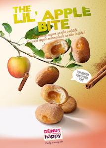 Donut Worry Be Happy minimunkki omenatäyte ja kanelisokeri 105x25g pakaste