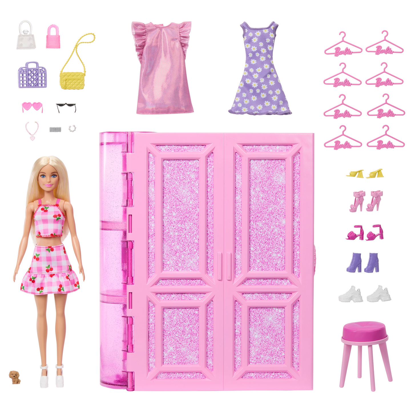 Barbie Fashion Fun unelmien vaatekaappi ja nukke