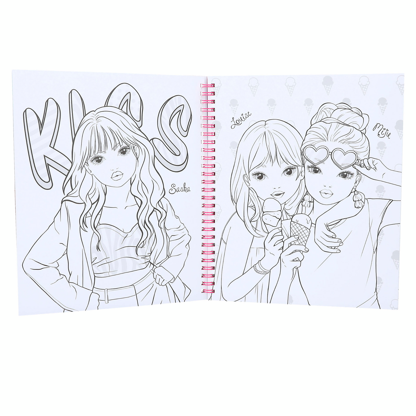 TOPModel värityskirja, paljettisydän