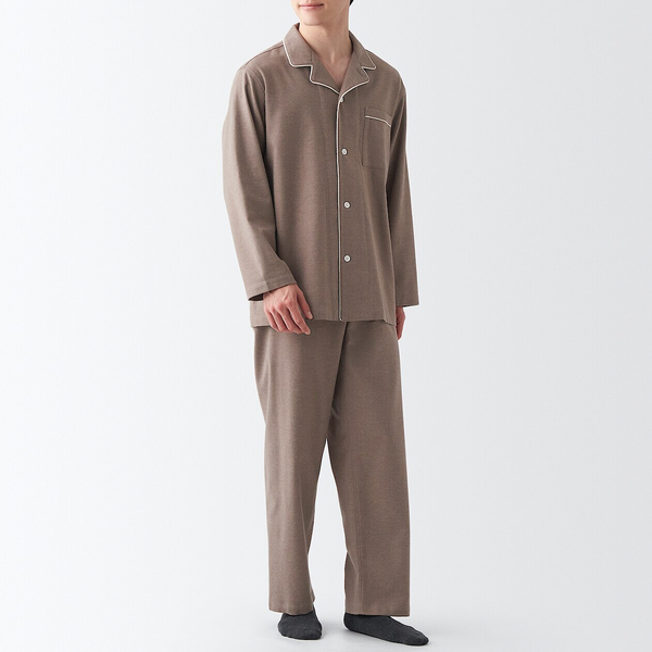 MUJI miesten flanellipyjama sivusaumaton
