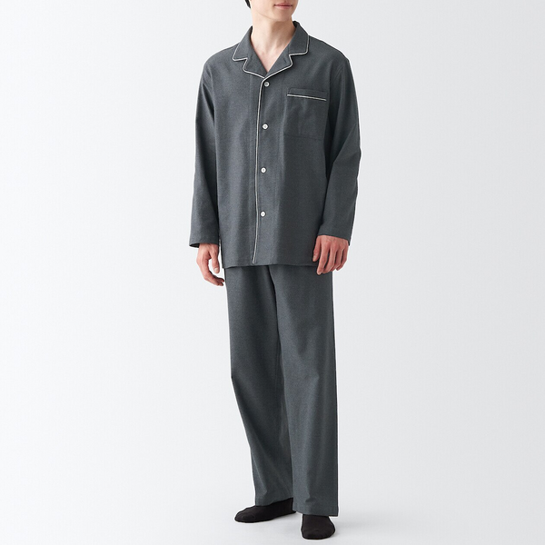 MUJI miesten flanellipyjama sivusaumaton