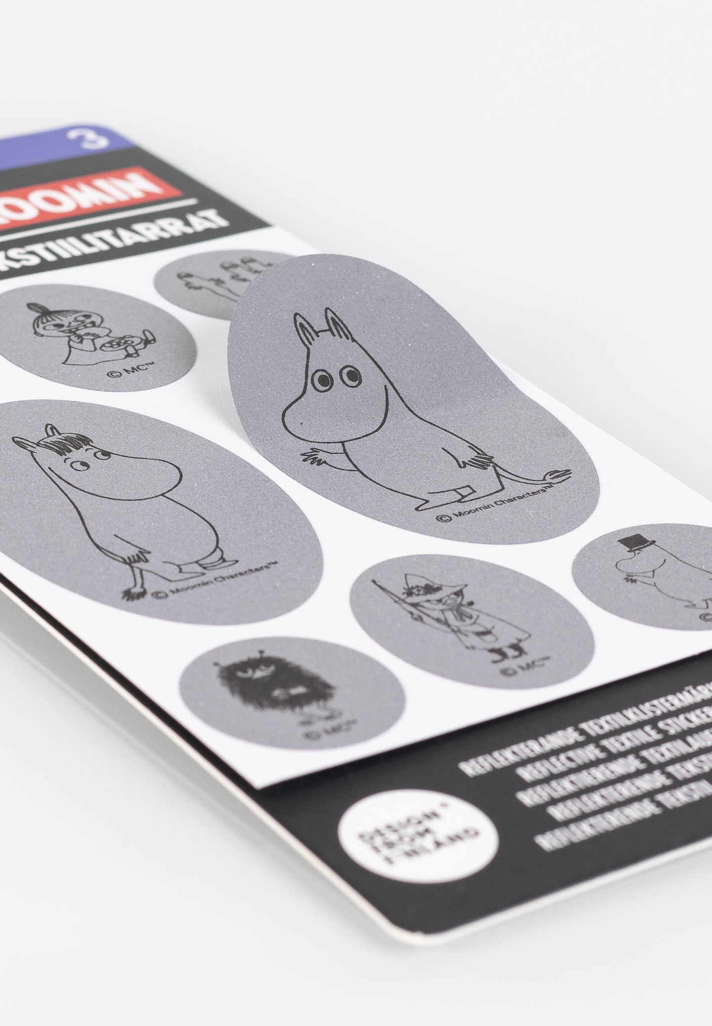 Lasessor X Moomin heijastava tekstiilitarrasetti Niiskuneiti