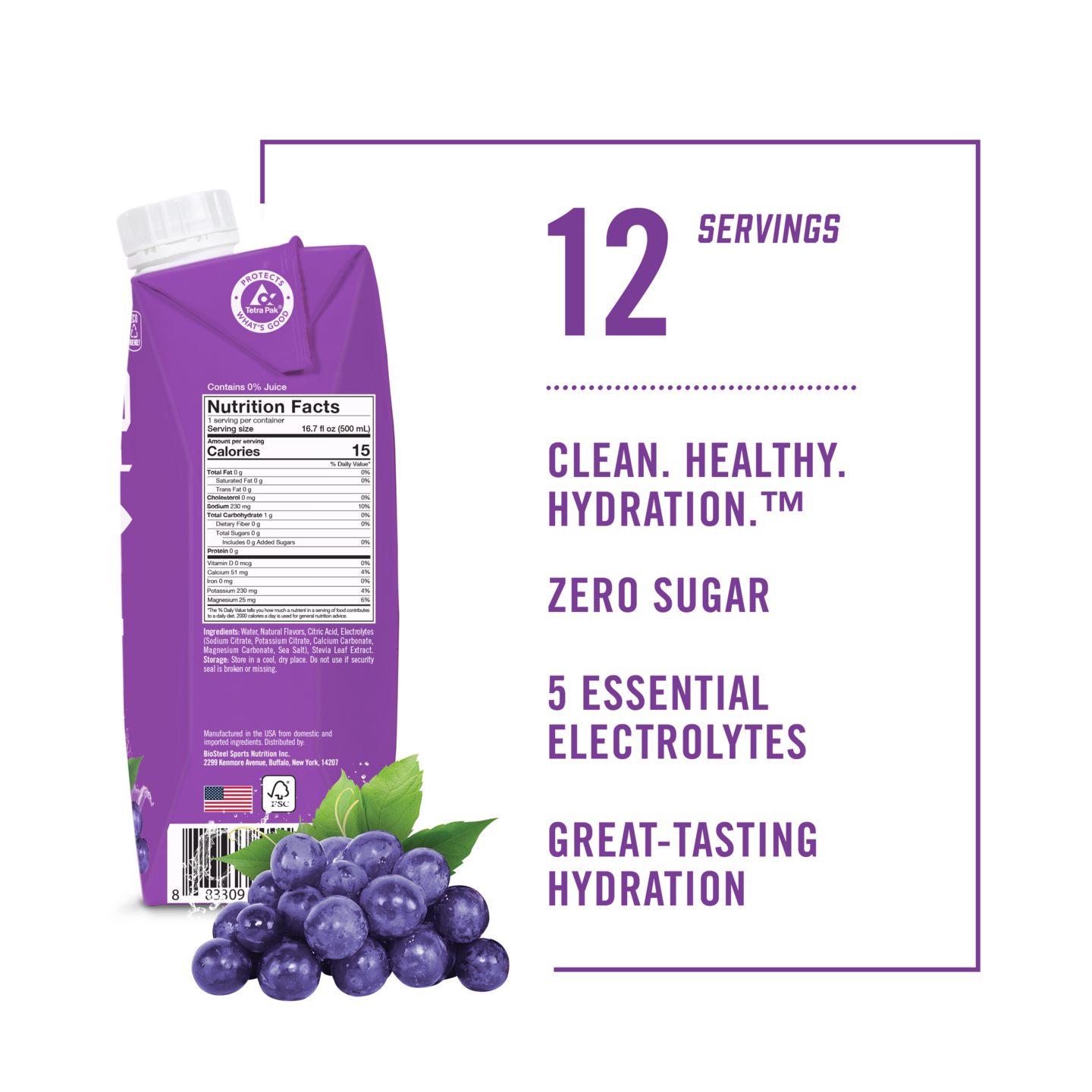 BioSteel urheilujuoma 0,5l Grape