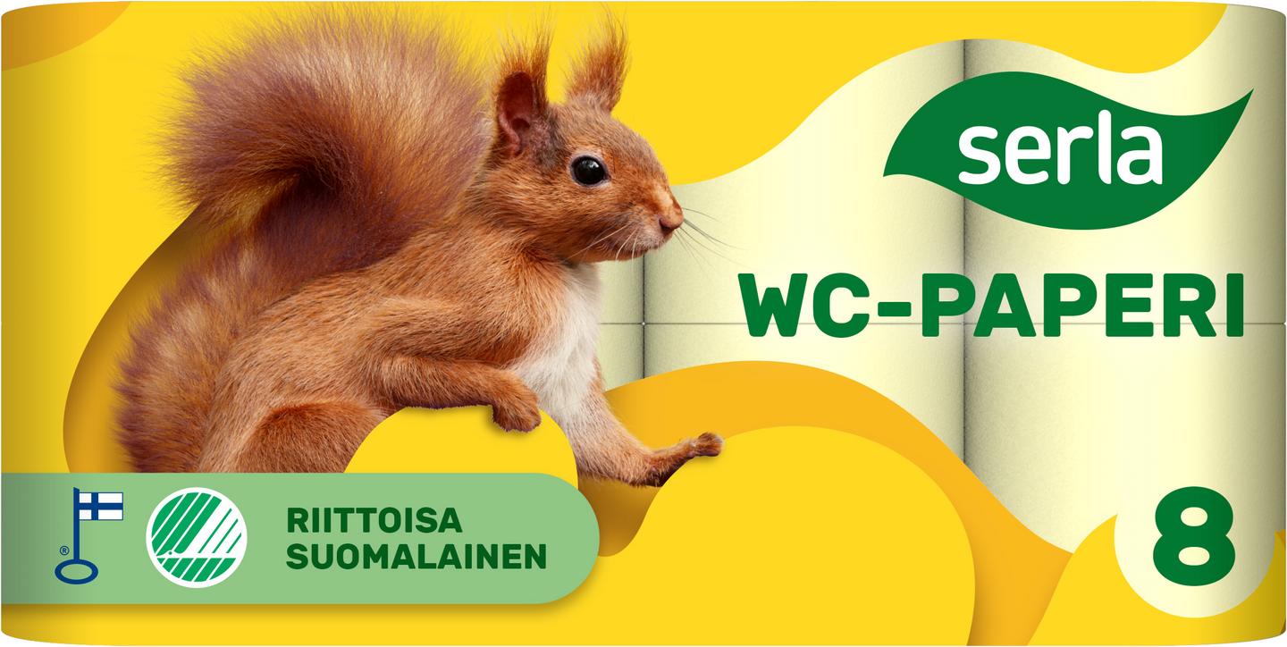 Serla wc-paperi 8 rl keltainen