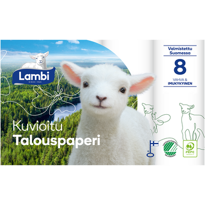 Lambi talouspaperi 8 rl kuvioitu