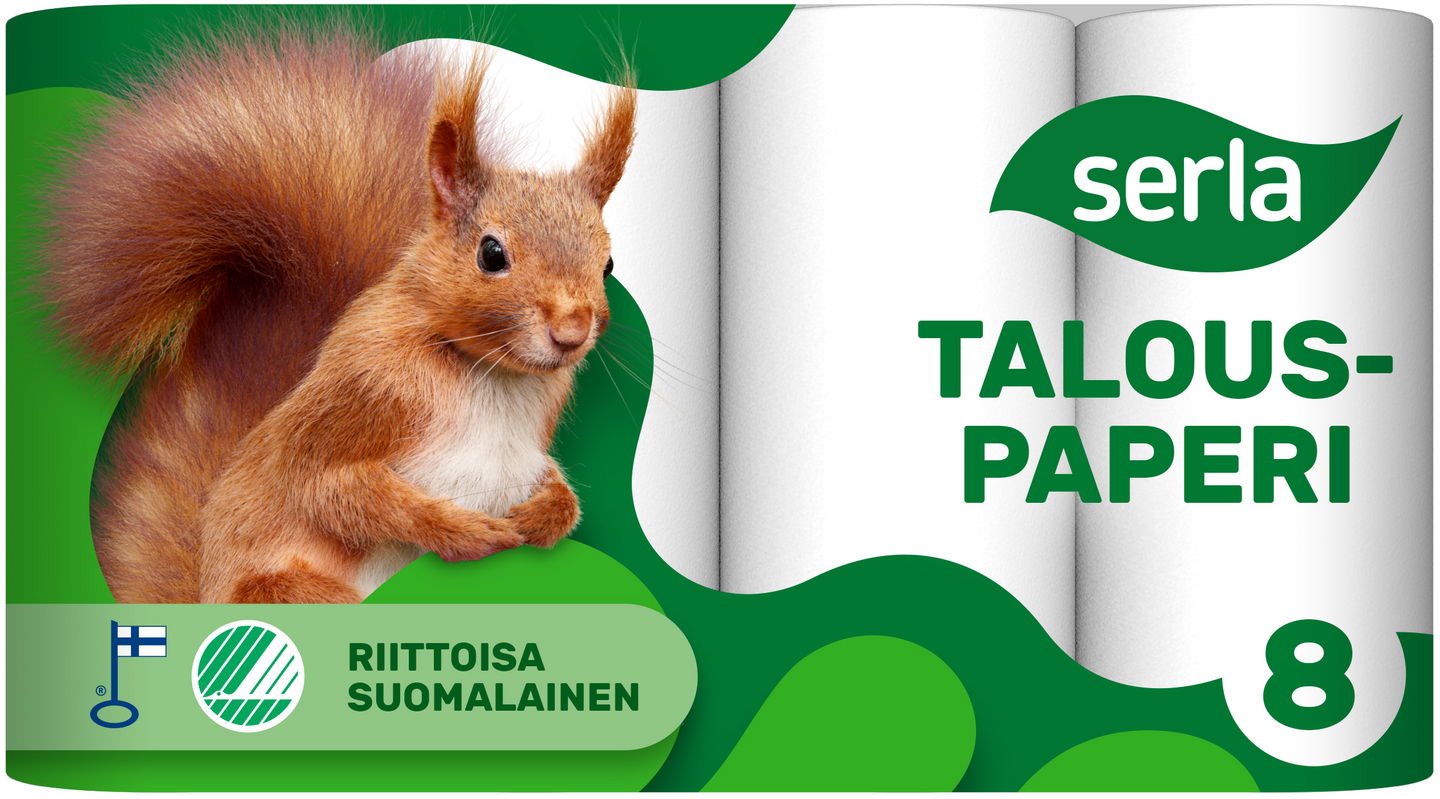 Serla talouspaperi 8rl valkoinen