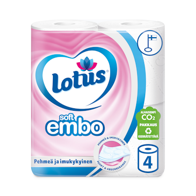 Lotus Soft Embo wc-paperi 4rl valkoinen