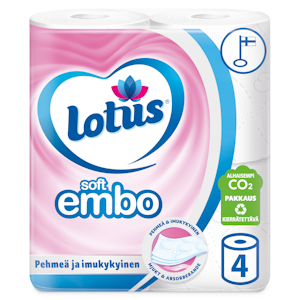 Lotus Soft Embo wc-paperi 4rl valkoinen