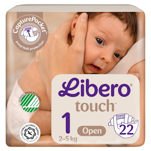 Libero Touch teippivaippa 22kpl 2-5kg koko 1