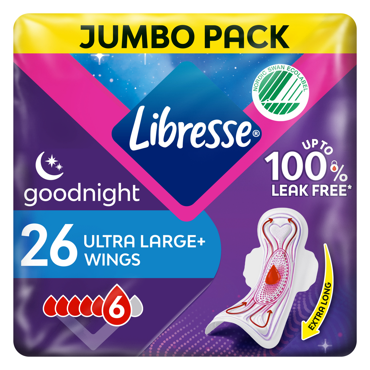 Libresse Ultra Large+ Night side wings 26kpl jumbo