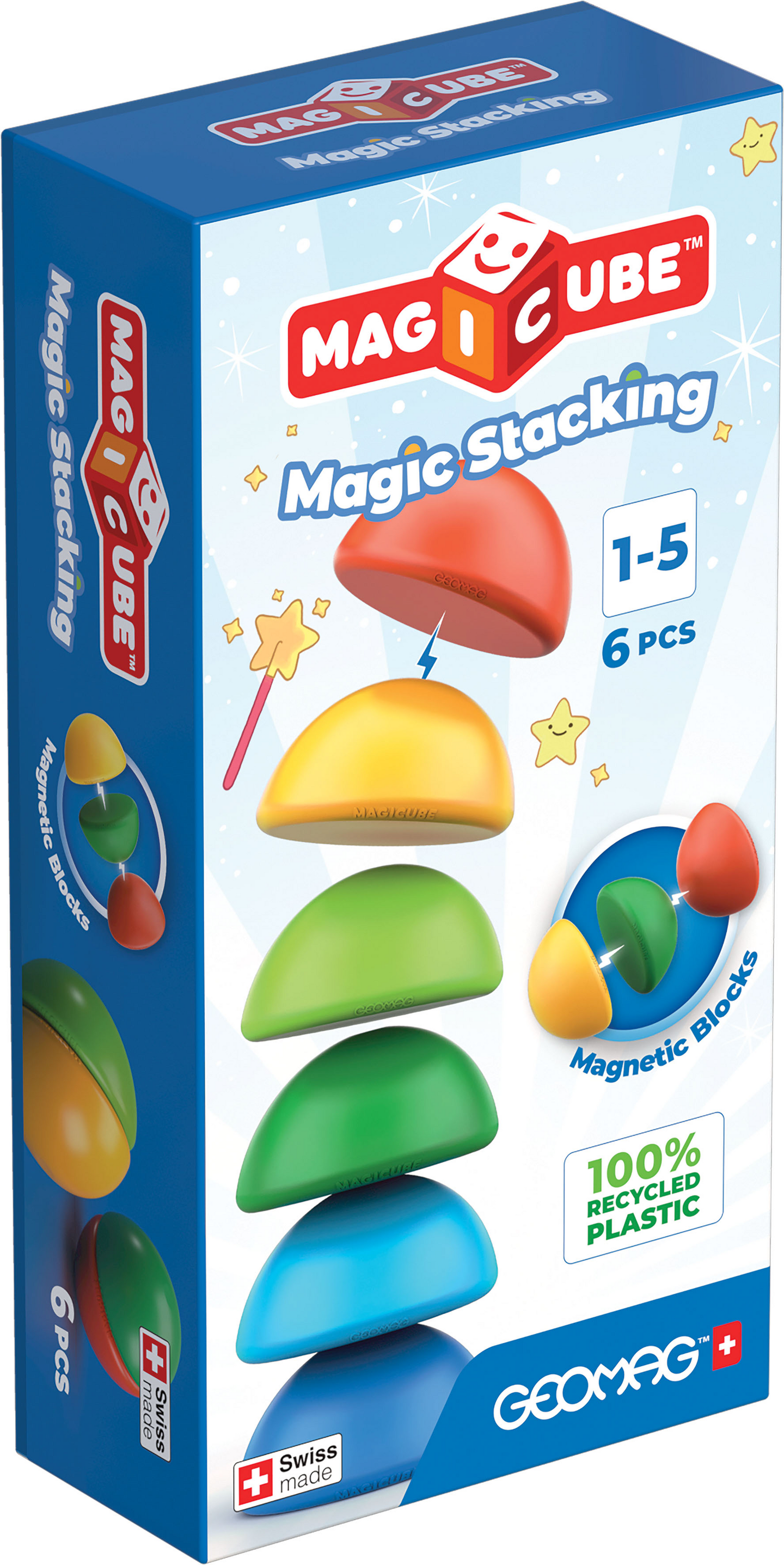Geomag Magicube Magic Stacking magneettiset rakennuspalikat 6 kpl