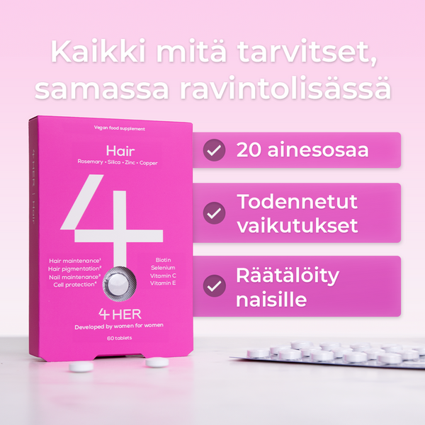 4Her Hiukset ravintolisä 60 kpl