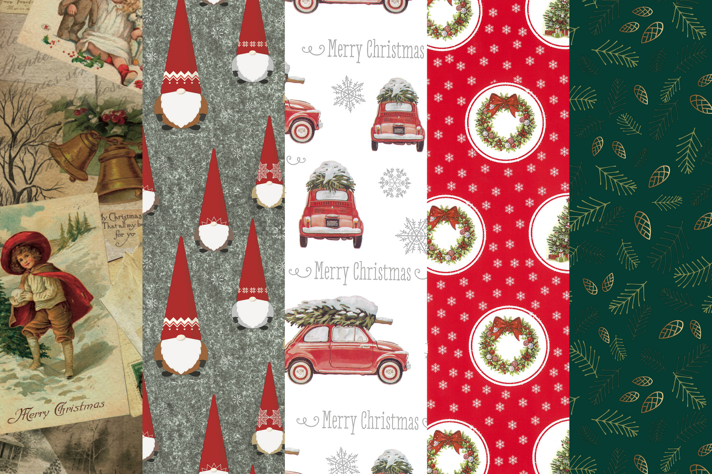 Winteria Joulupaperi 70 cm x 5 m lajitelma display