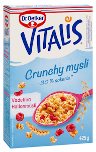 Vitalis Crunchy 425g vadelma -30% sokeria