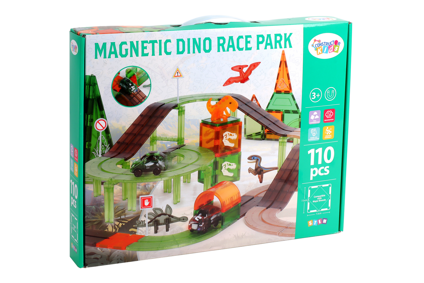 CONSTRUCTOR KIDS Magneettinen Dino puisto