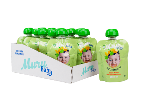 Muru Baby Smoothie Puutarhatonttu omena-mango-mustaherukka 90g 4kk luomu