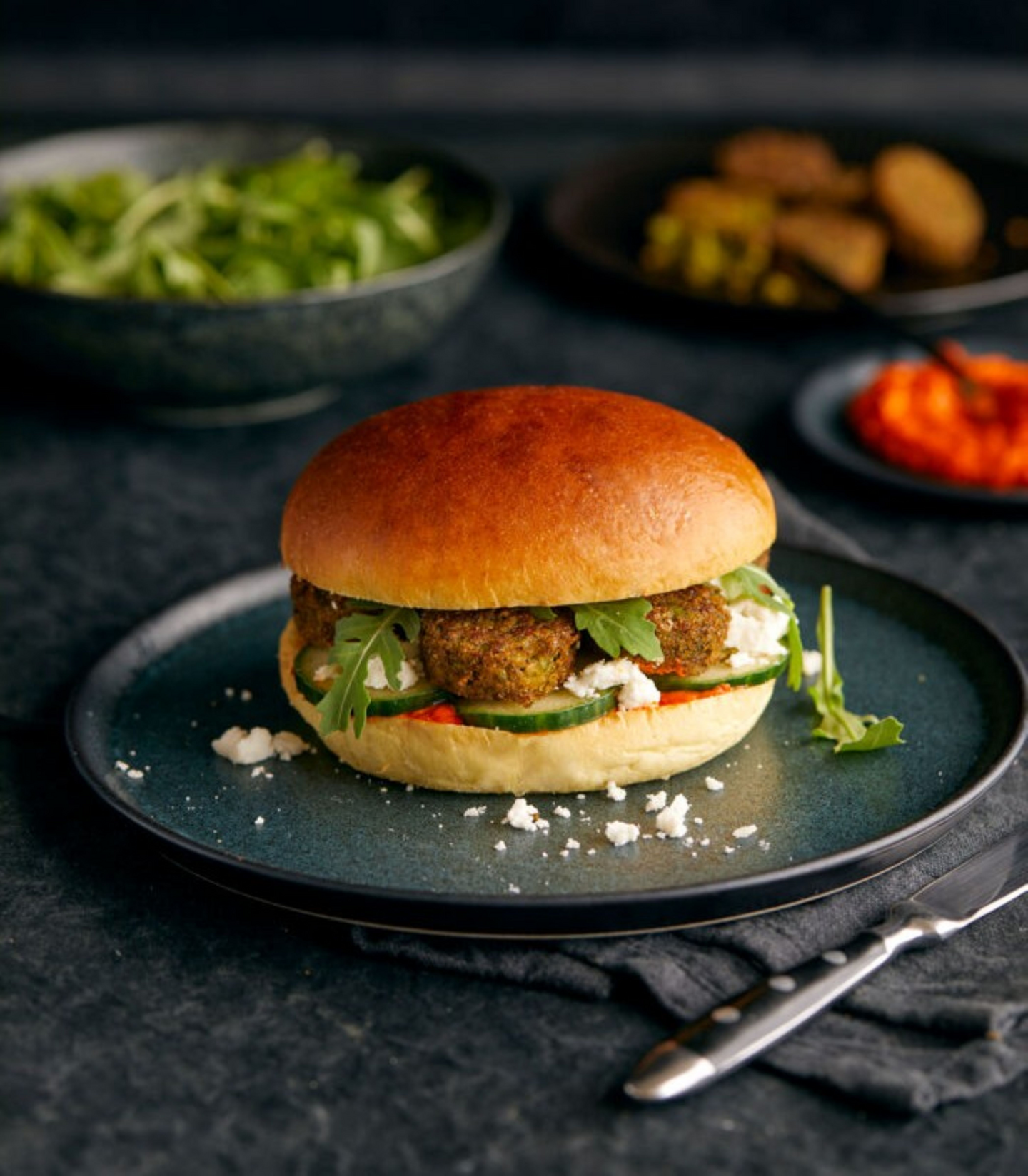 Panesco Soft bun vehnä-perunahiutale-kurkumahampurilaissämpylä halkaistu 45x80g kypsä pakaste