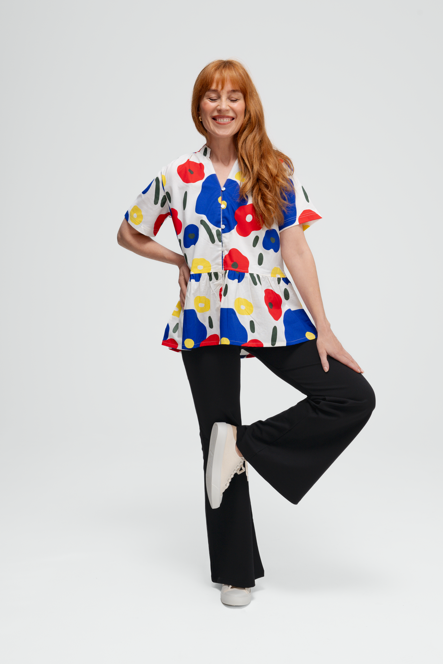 Finnwear C053 kukkakuosinen tunika