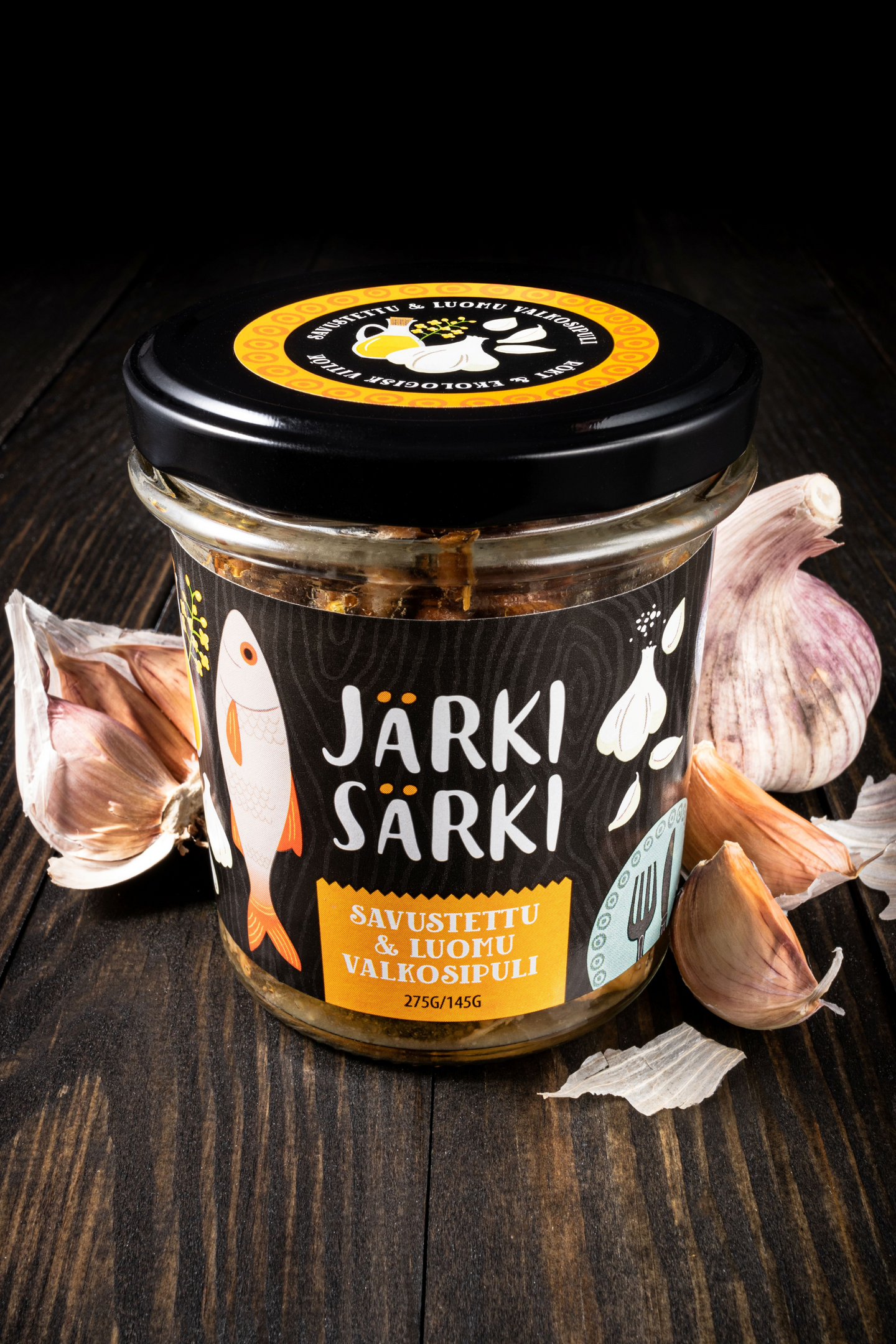 Järki Särki savustettu & luomu valkosipuli 275g/180g