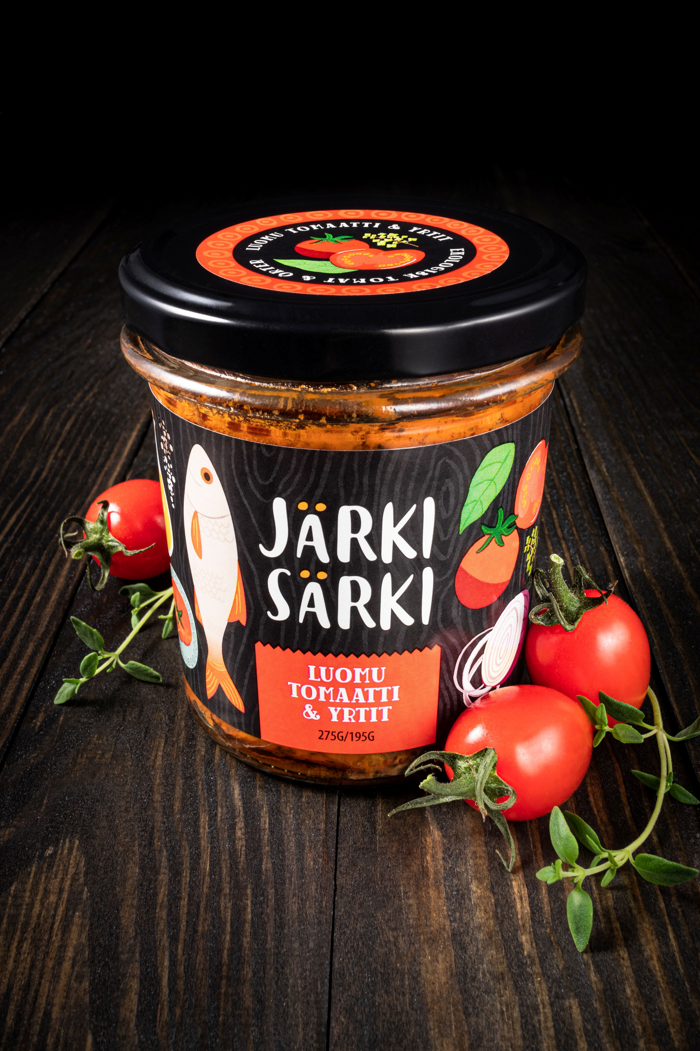 Järki Särki luomu tomaatti & yrtit 275g/195g