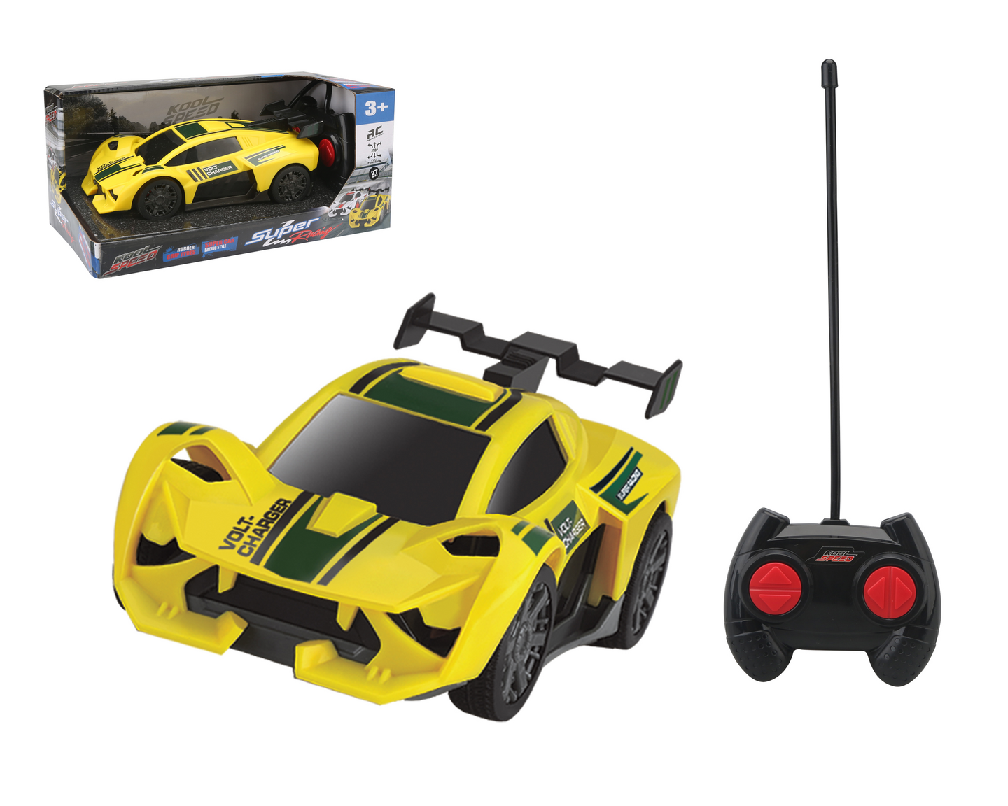 Kool Speed 16cm radio-ohjattava auto valkoinen/keltainen