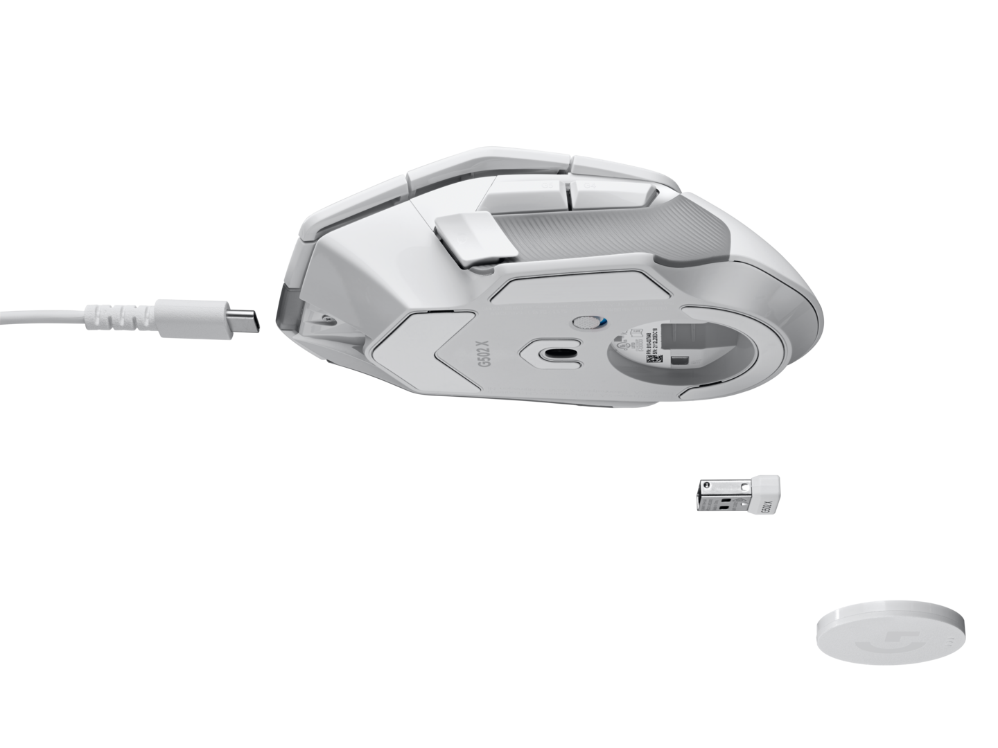 Logitech G502 X Lightspeed -langaton pelihiiri, valkoinen