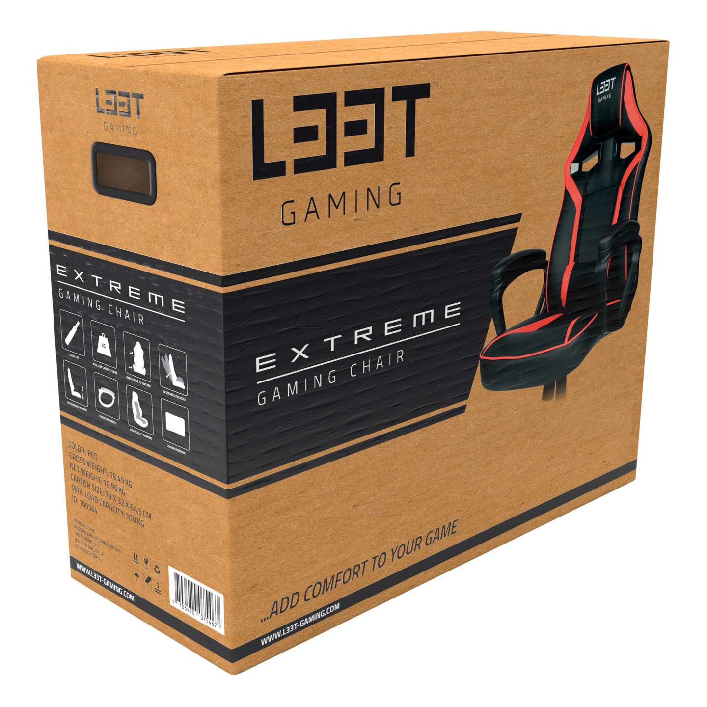 L33T Extreme -pelituoli, punainen