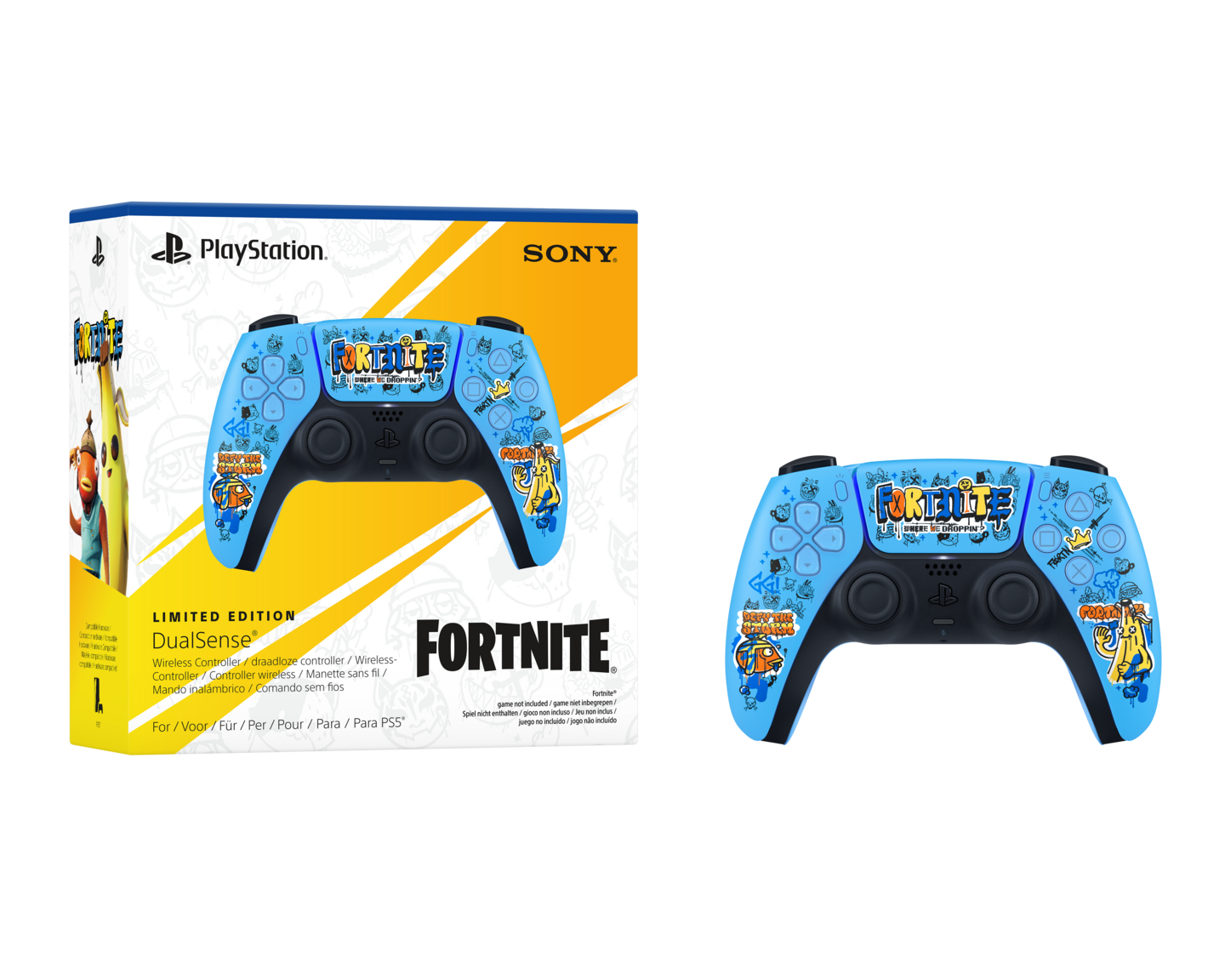 Sony PS5 Dualsense Fortnite Limited Edition -langaton peliohjain